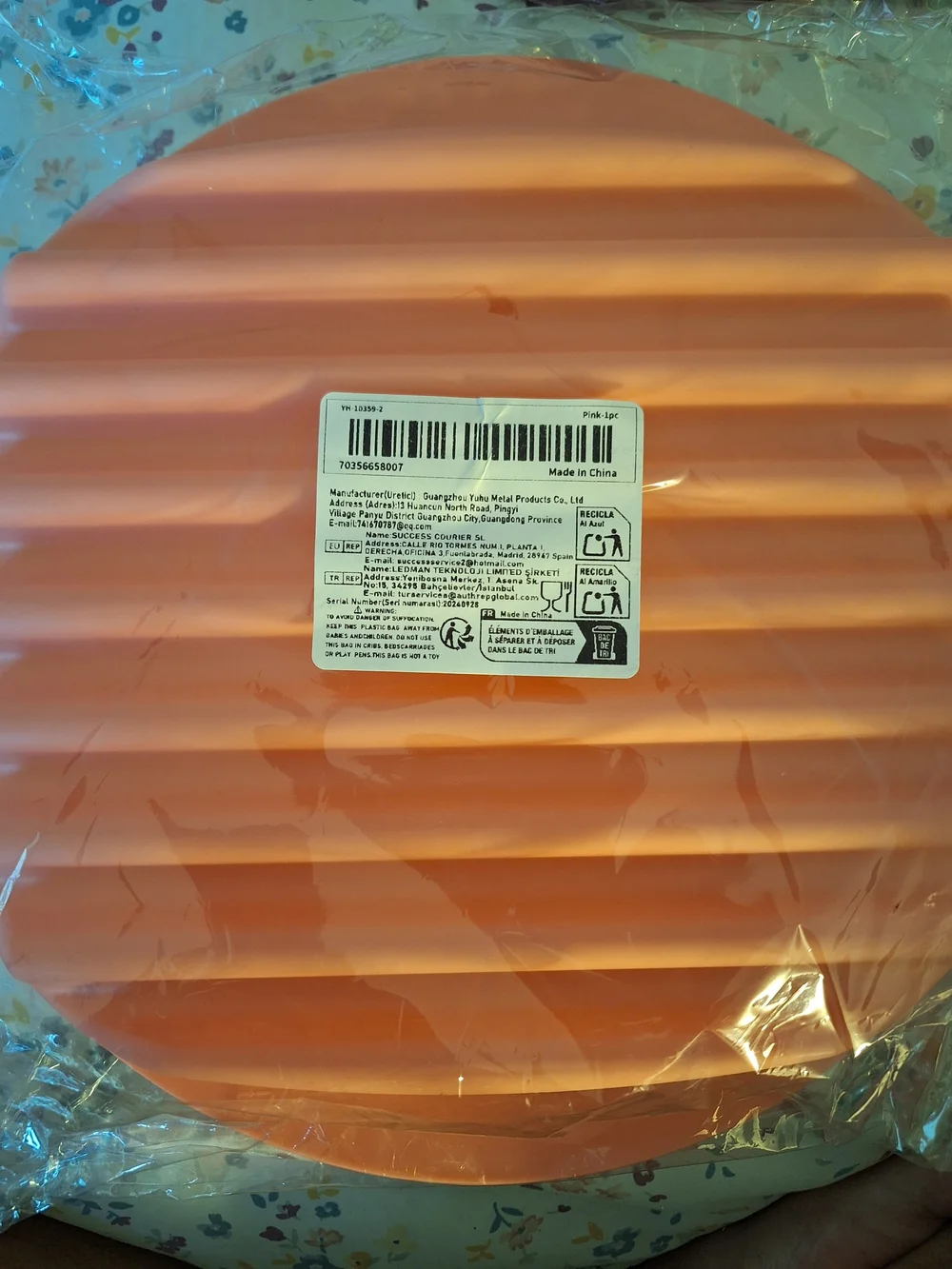 Microwave Bacon Tray with Lid - Coral/White
